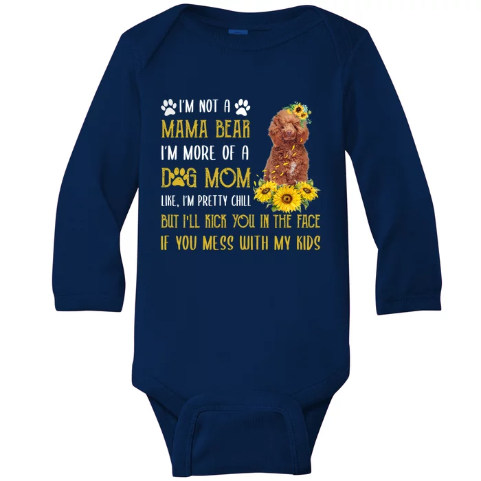 Sunflower Poodle Crossbreed Mom Mothers Day Dog Mom Gift Baby Long Sleeve Bodysuit