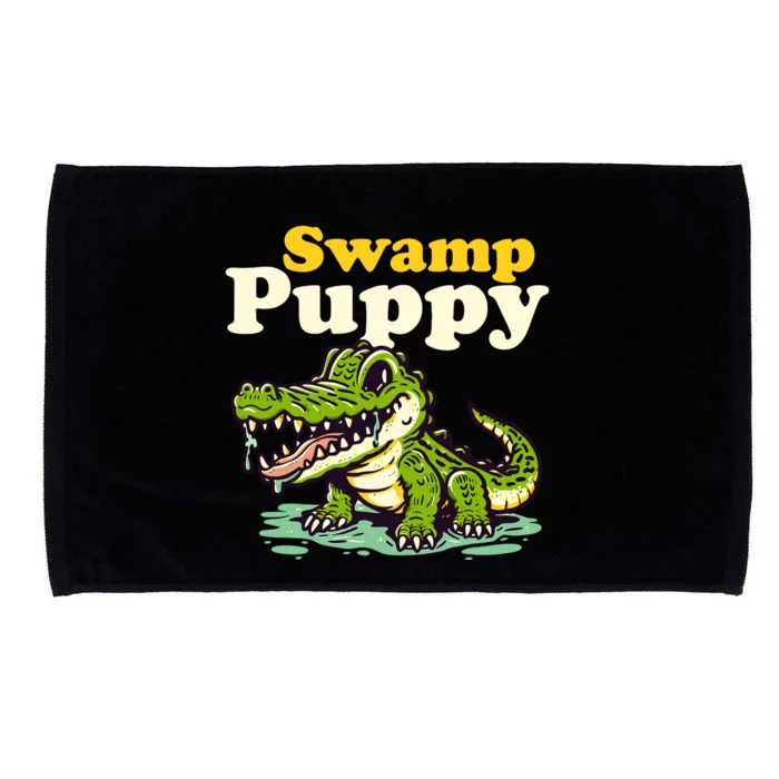 Swamp Puppy: Cute Alligator & Crocodile Lover Funny Microfiber Hand Towel