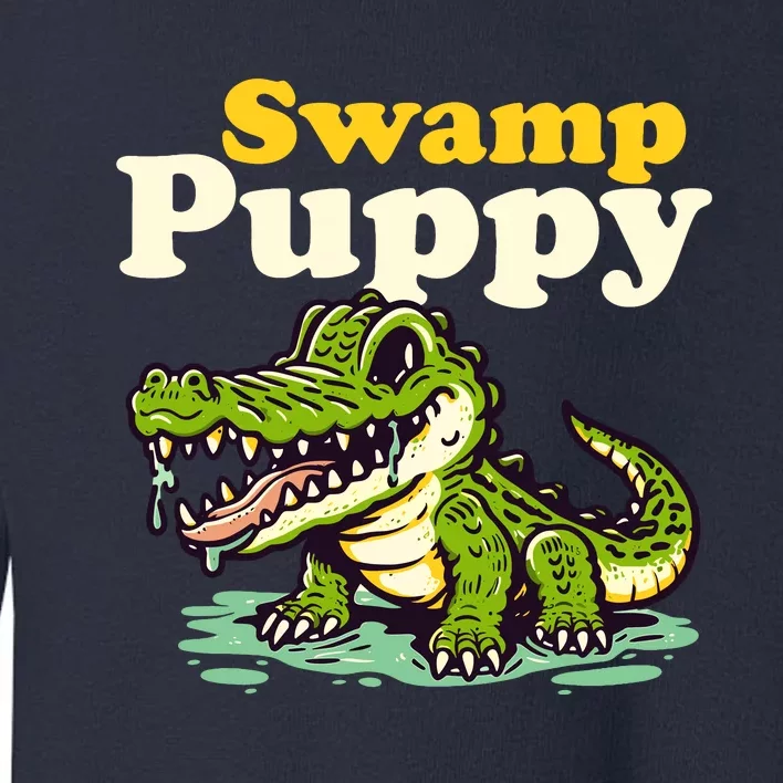 Swamp Puppy: Cute Alligator & Crocodile Lover Funny Toddler Sweatshirt