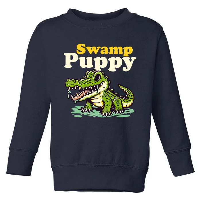 Swamp Puppy: Cute Alligator & Crocodile Lover Funny Toddler Sweatshirt