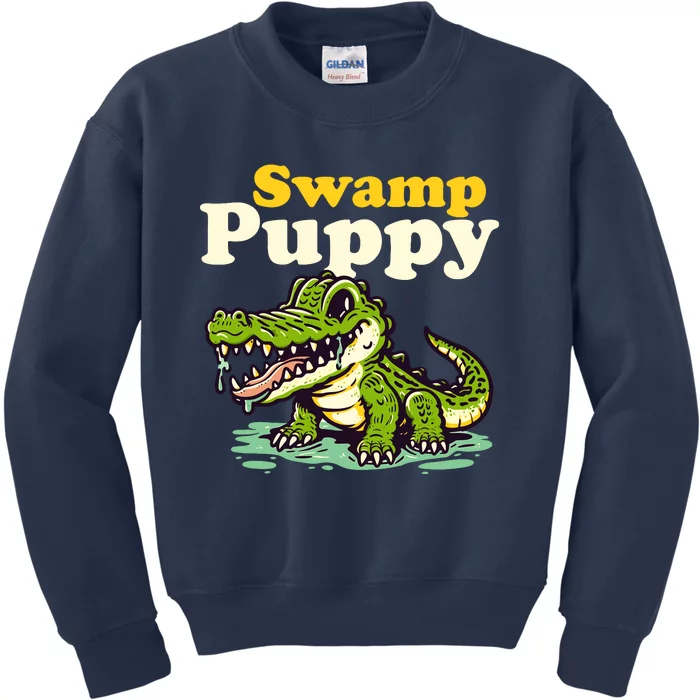 Swamp Puppy: Cute Alligator & Crocodile Lover Funny Kids Sweatshirt