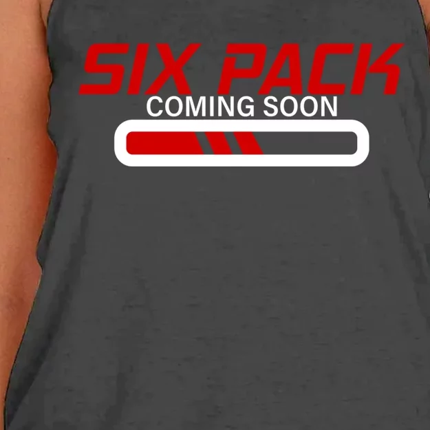 Six Pack Coming Soon Gift Women's Knotted Racerback Tank