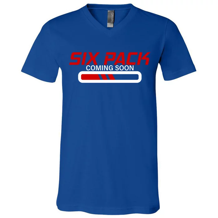 Six Pack Coming Soon Gift V-Neck T-Shirt