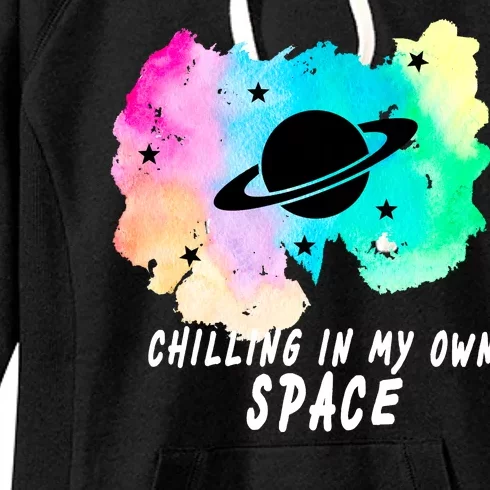 Space Planets Celestial UFO Universe Galaxy Stars Saturn Sky Women's Fleece Hoodie