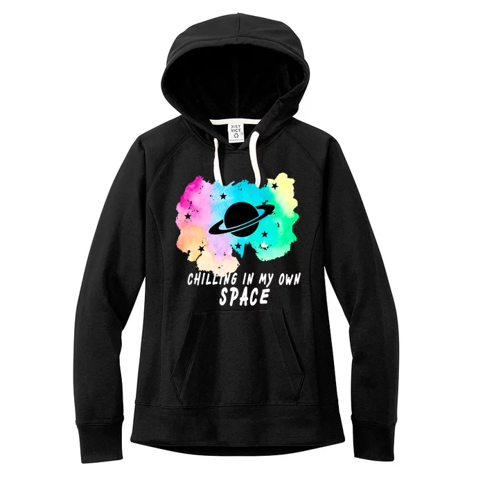 Space Planets Celestial UFO Universe Galaxy Stars Saturn Sky Women's Fleece Hoodie