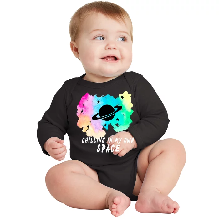 Space Planets Celestial UFO Universe Galaxy Stars Saturn Sky Baby Long Sleeve Bodysuit