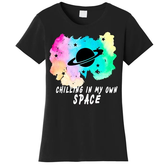 Space Planets Celestial UFO Universe Galaxy Stars Saturn Sky Women's T-Shirt