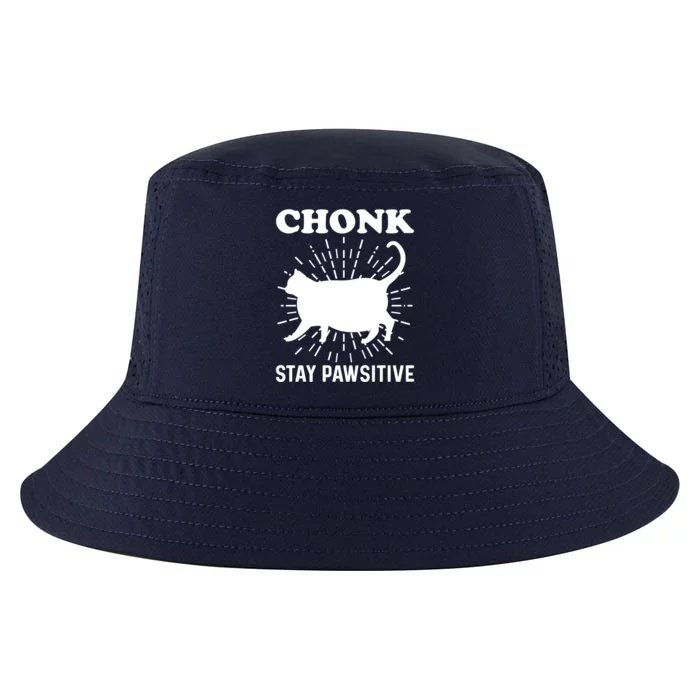 Stay Pawsitive Chonk Cat Gift Cool Comfort Performance Bucket Hat