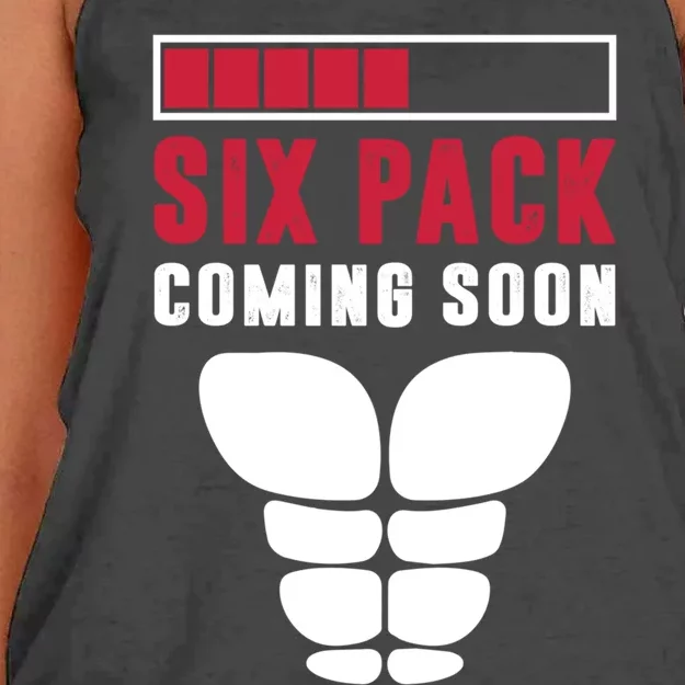 Six Pack Coming Soon Body And Fitness Lovers Funny Gift Meaningful Gift Women's Knotted Racerback Tank