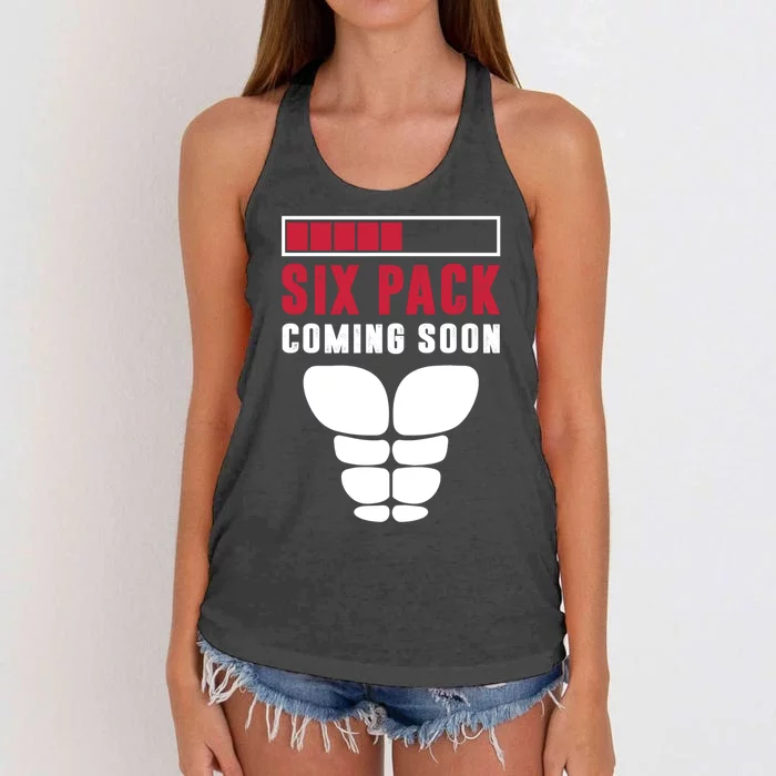 Six Pack Coming Soon Body And Fitness Lovers Funny Gift Meaningful Gift Women's Knotted Racerback Tank