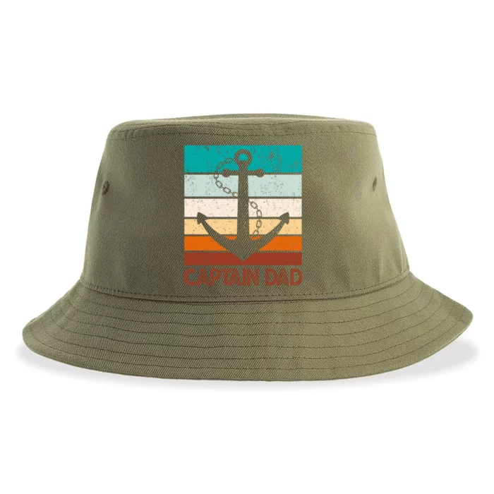 Super Papa Captain Dad Fathers Day Son Daughter Dad Gift Sustainable Bucket Hat