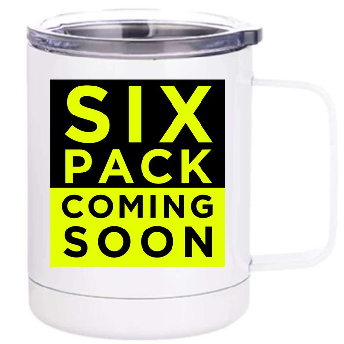 Six Pack Coming Soon Funny Abdominal Muscles Movie Preview Gift Front & Back 12oz Stainless Steel Tumbler Cup