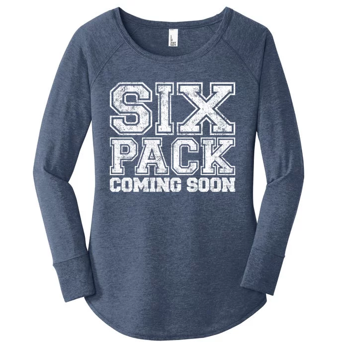 Six Pack Coming Soon Funny Passive Sport Gym Motivation Gift Women's Perfect Tri Tunic Long Sleeve Shirt