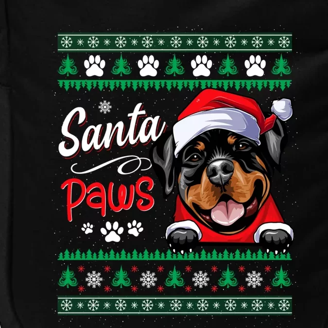 Santa Paws Christmas Dog Rottweiler Ugly Christmas Sweater Great Gift Impact Tech Backpack