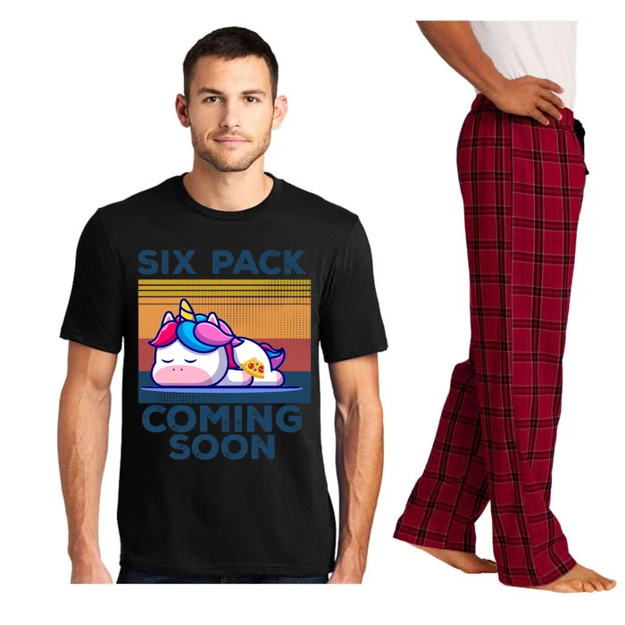 Six Pack Coming Soon Funny Fat Pizza Eating Unicorn Funny Gift Pajama Set