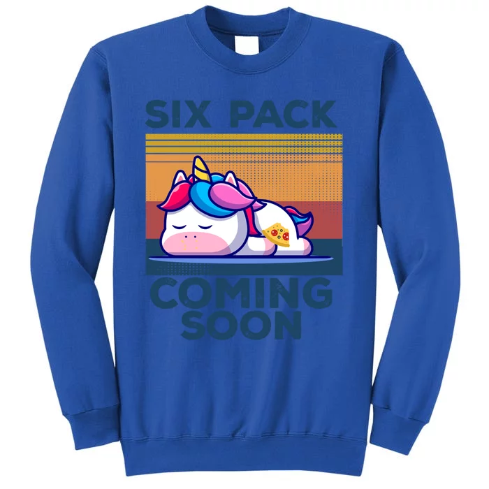 Six Pack Coming Soon Funny Fat Pizza Eating Unicorn Funny Gift Sweatshirt