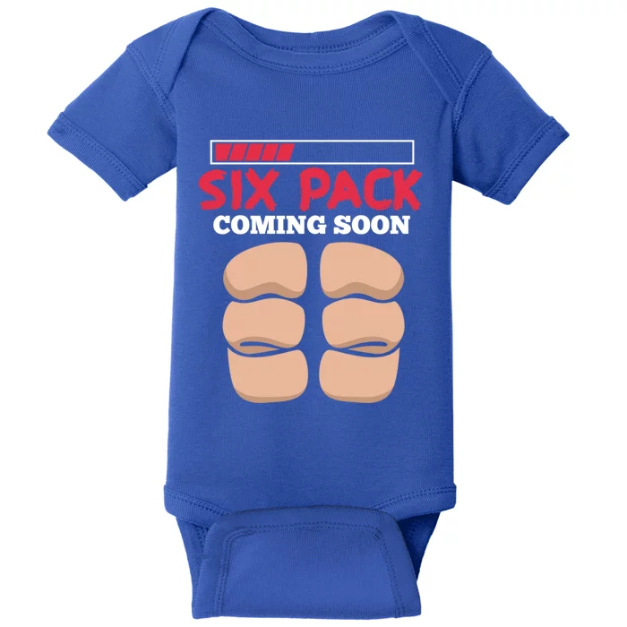 Six Pack Coming Soon Funny Fitness Workout Abs Cute Gift Baby Bodysuit