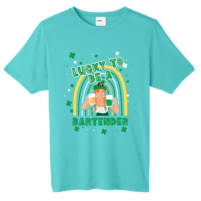 Saint Patrick Costume Shamrock Lucky To Be A Bartender Gift ChromaSoft Performance T-Shirt