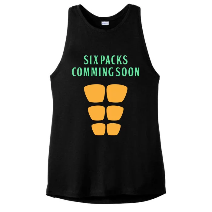 Six Pack Coming Soon Gift For Guys And Gals Cool Gift Ladies Tri-Blend Wicking Tank