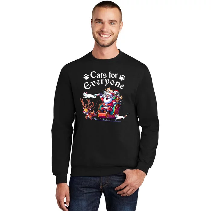 SantaS Purring Crew: Catlovers Christmas Delight Tall Sweatshirt