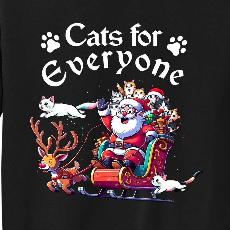 SantaS Purring Crew: Catlovers Christmas Delight Tall Sweatshirt