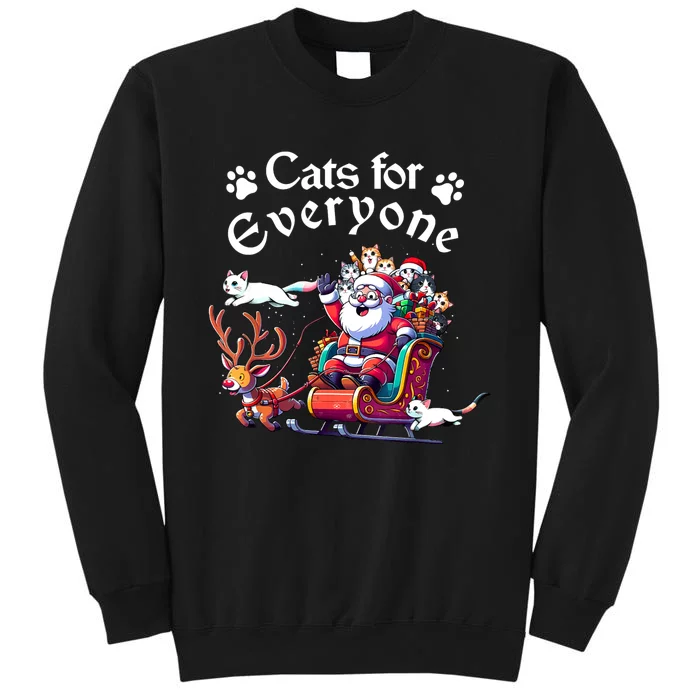 SantaS Purring Crew: Catlovers Christmas Delight Tall Sweatshirt