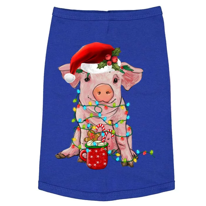 Santa Pig Christmas Lights Pig Lover Christmas Gift Doggie Tank