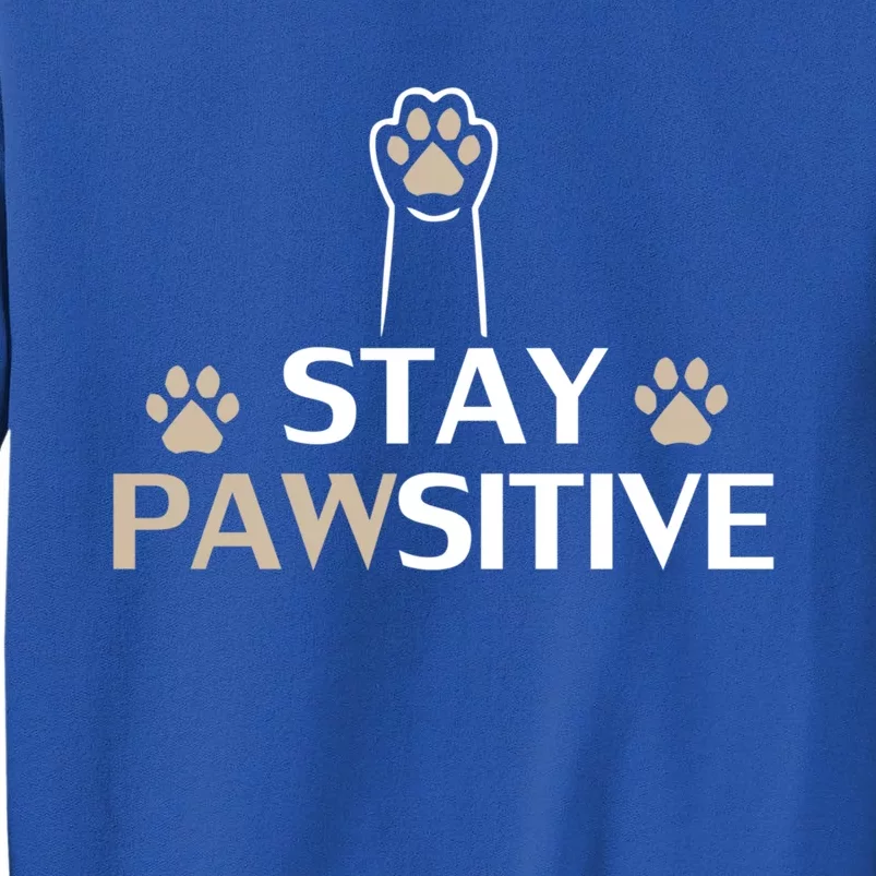 Stay Pawsitive Cat Funny Quote Gift Sweatshirt