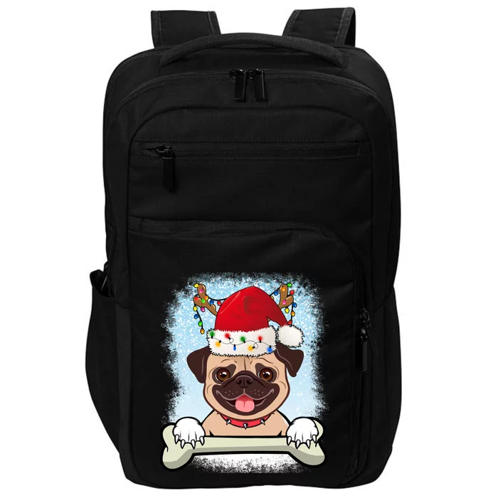 Santa Pug Christmas Lights Xmas Great Gift Impact Tech Backpack