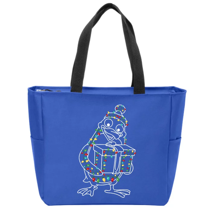 Santa Penguin Christmas Tree Light Pajama Xgiftmas Gift Zip Tote Bag