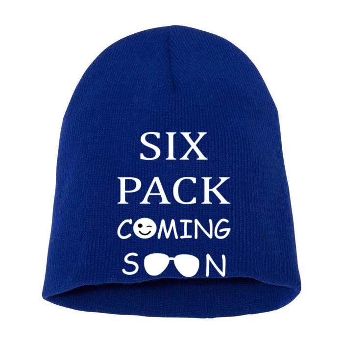 Six Pack Coming Soon Funny Abs Cute Gift Short Acrylic Beanie