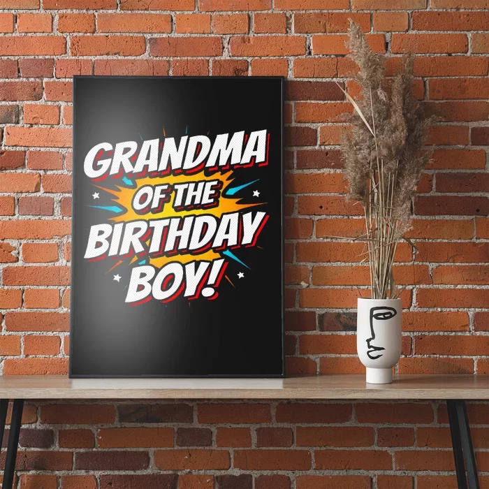 Superhero Party Comics Birthday Grandma Of Birthday Boy Poster