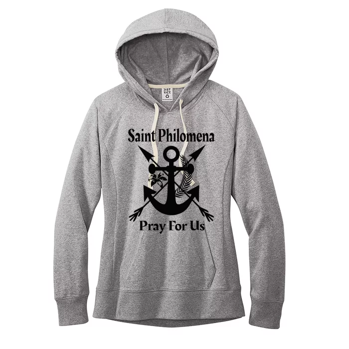 Saint Philomena Catholic St Anchor Image Lily Arrows Women's Fleece Hoodie