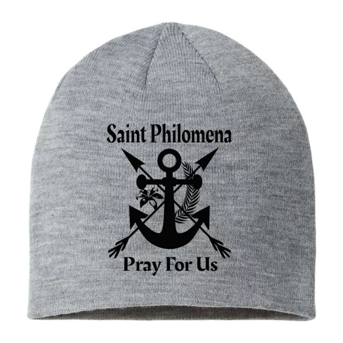 Saint Philomena Catholic St Anchor Image Lily Arrows 8 1/2in Sustainable Knit Beanie