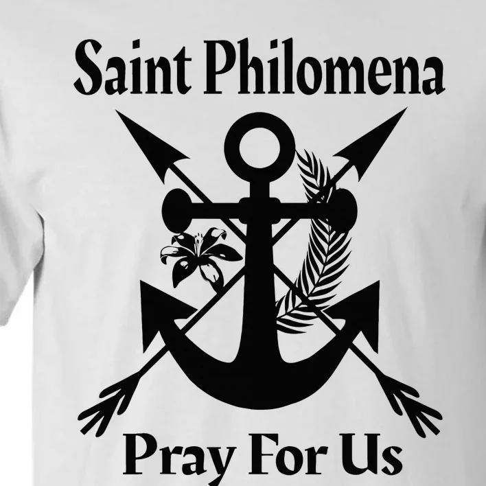 Saint Philomena Catholic St Anchor Image Lily Arrows Tall T-Shirt