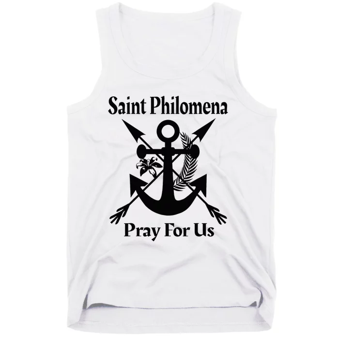 Saint Philomena Catholic St Anchor Image Lily Arrows Tank Top