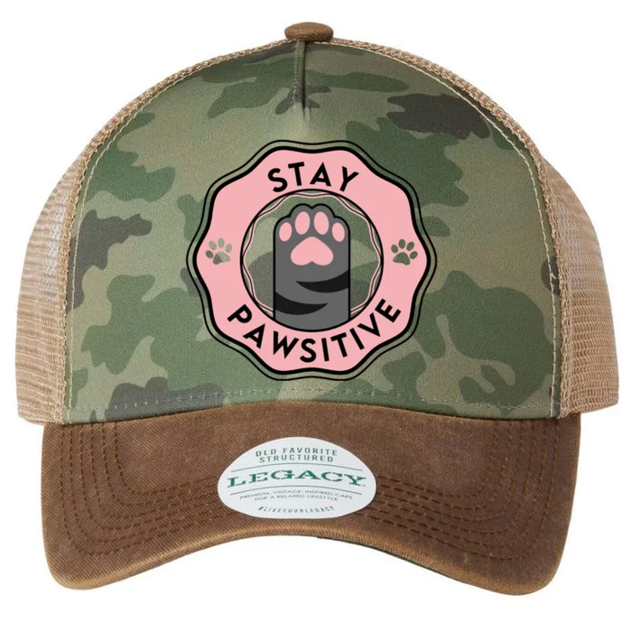 Stay Pawsitive Cat Stay Pawsitive Cute Gift Legacy Tie Dye Trucker Hat