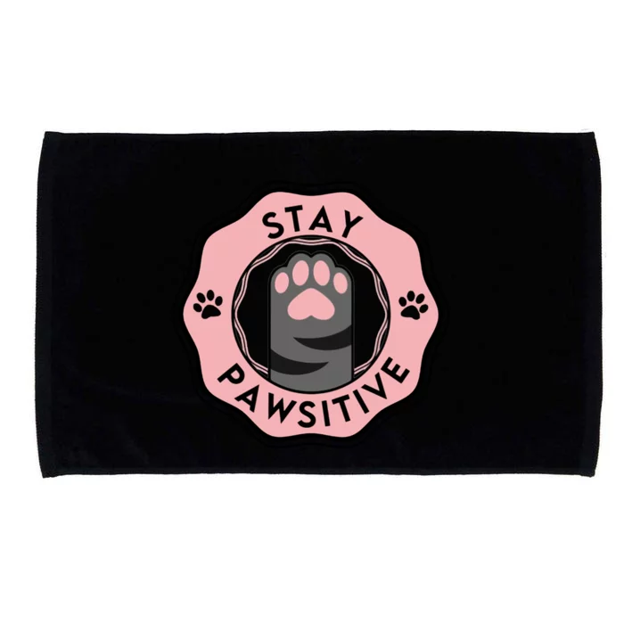 Stay Pawsitive Cat Stay Pawsitive Cute Gift Microfiber Hand Towel