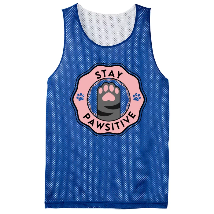 Stay Pawsitive Cat Stay Pawsitive Cute Gift Mesh Reversible Basketball Jersey Tank