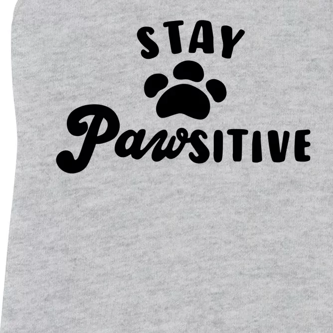 Stay Pawsitive Cute Dog Quote Women's Racerback Tank