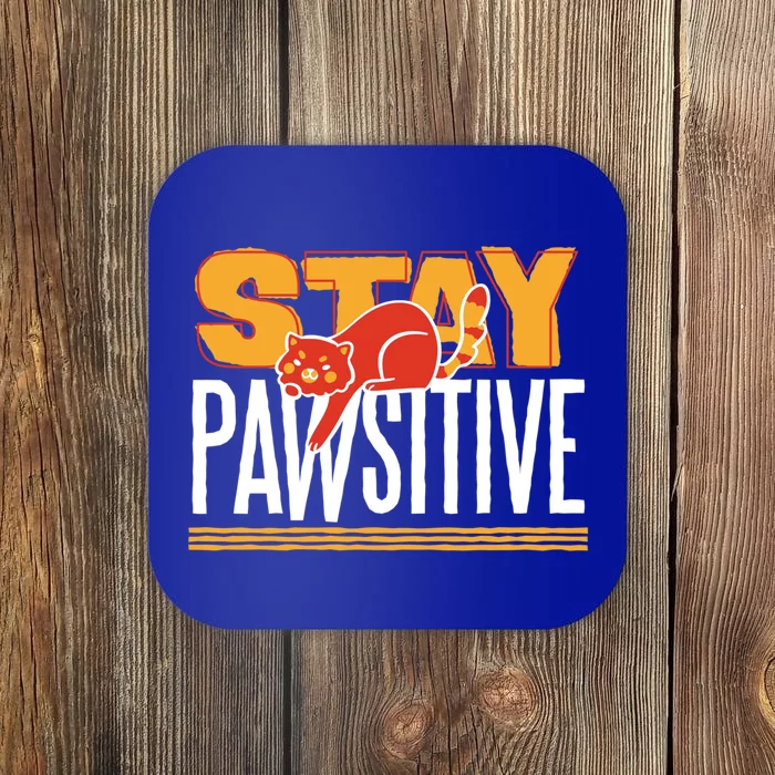 Stay Pawsitive Cute Stay Positive Cat Lover Gift Coaster