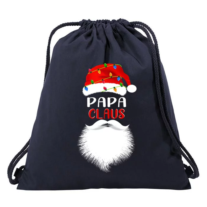 Santa Papa Claus Ugly Christmas Family Matching Pajama Great Gift Drawstring Bag