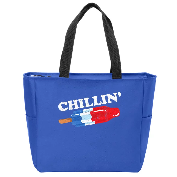 Summer Popsicle Chillin Funny Bomb Retro 80s Pop Gift Zip Tote Bag