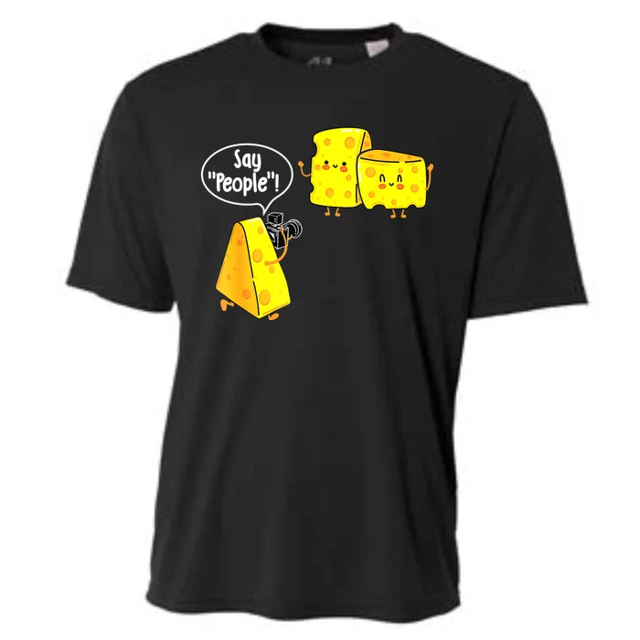 Say People Cheese Lover Food Dairy Milk Gouda Cheddar Brie Cooling Performance Crew T-Shirt