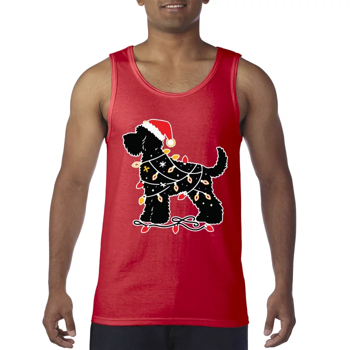 Santa Puppy Christmas Lights Tank Top