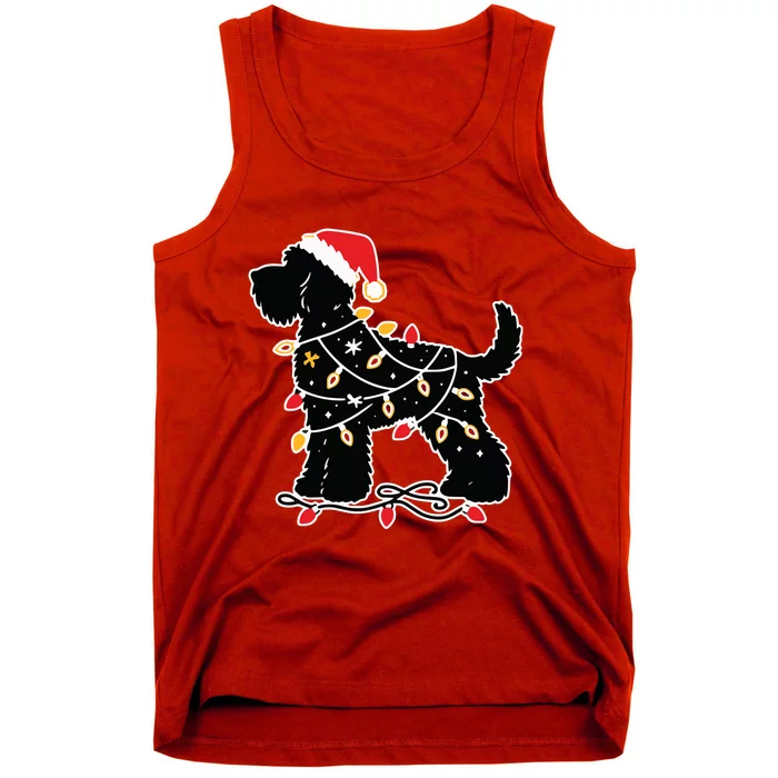 Santa Puppy Christmas Lights Tank Top