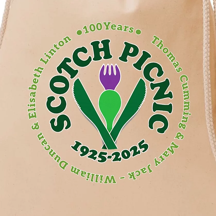 Scotch Picnic Clear Backgound Drawstring Bag