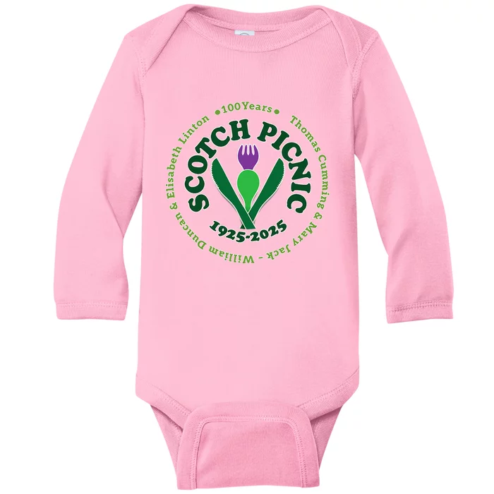 Scotch Picnic Clear Backgound Baby Long Sleeve Bodysuit