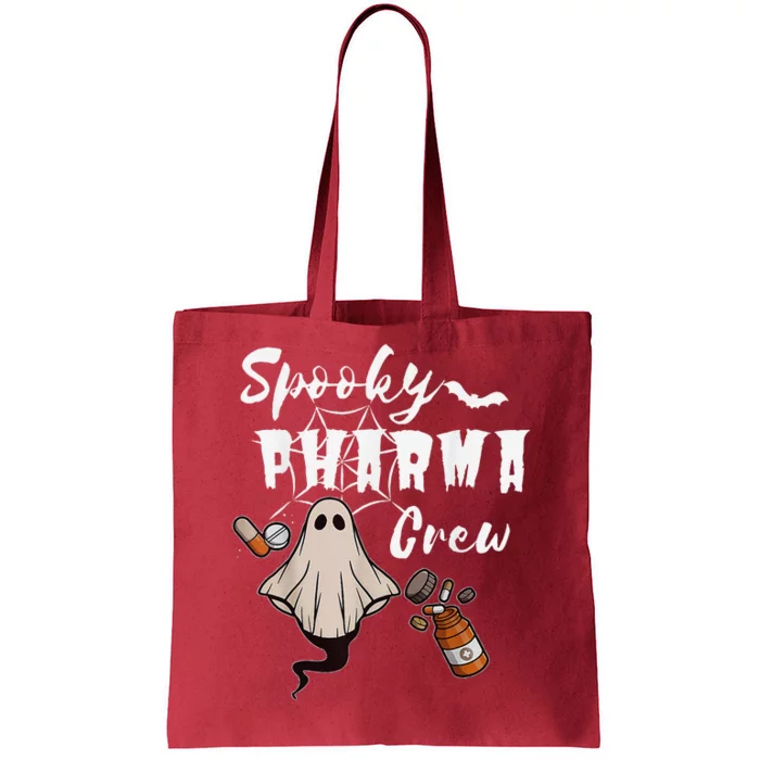 Spooky Pharma Crew Ghost Halloween Pharmacist Pharmacology Tote Bag