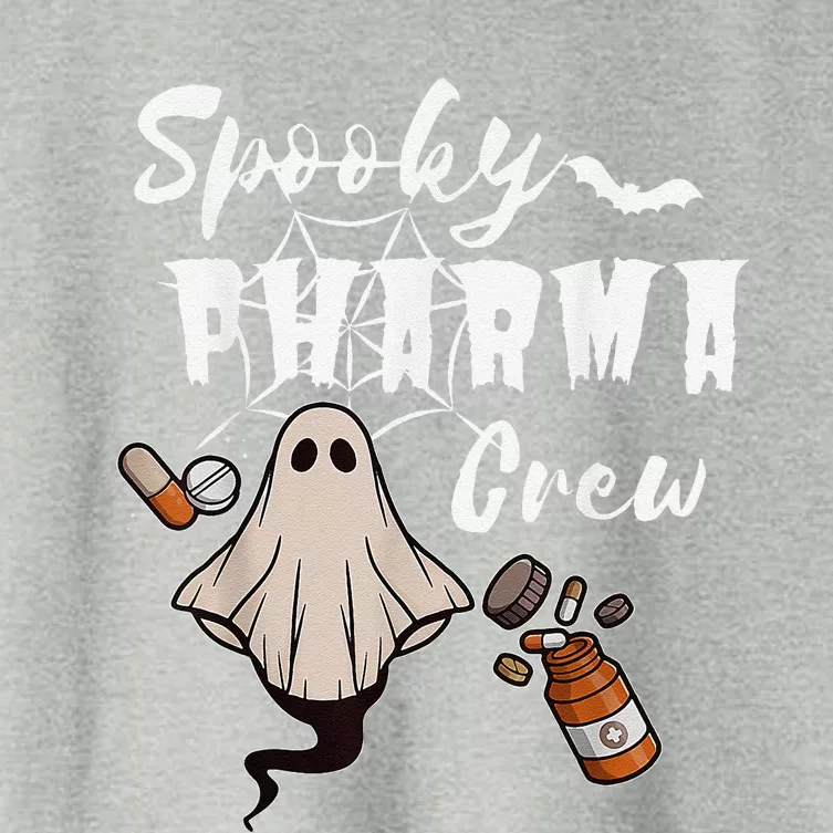 Spooky Pharma Crew Ghost Halloween Pharmacist Pharmacology Women's Crop Top Tee